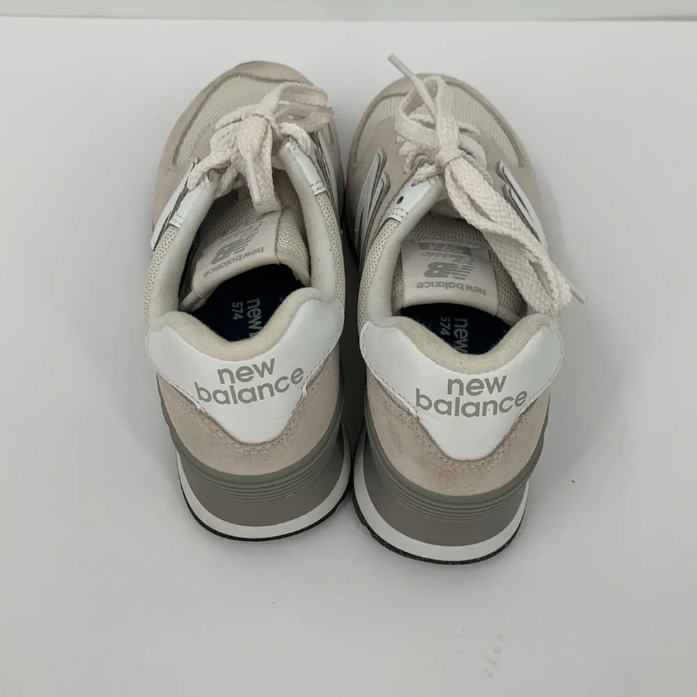 New Balance 574 Core sneakers shoe gray white mesh suede lace-up tie women 5 - Picture 5 of 7